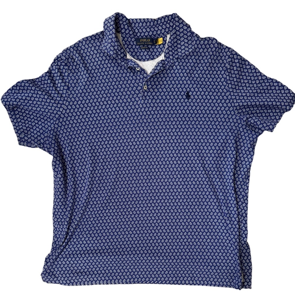Polo Ralph Lauren Cotton Paisley Foulard Classic Fit Polo Shirt‎ XL